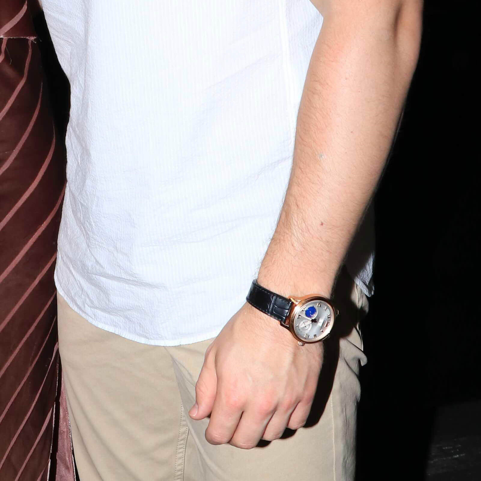 Nick Jonas wearing a Chopard Chopard L.U.C Lunar One Grande Date (photo courtesy Times Now)