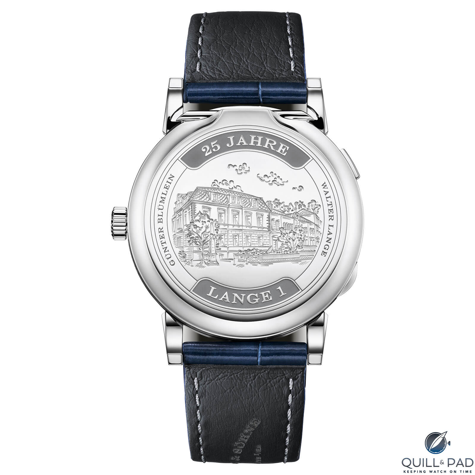 Engraved back cover of the A. Lange & Söhne Lange 1 25th Anniversary Edition