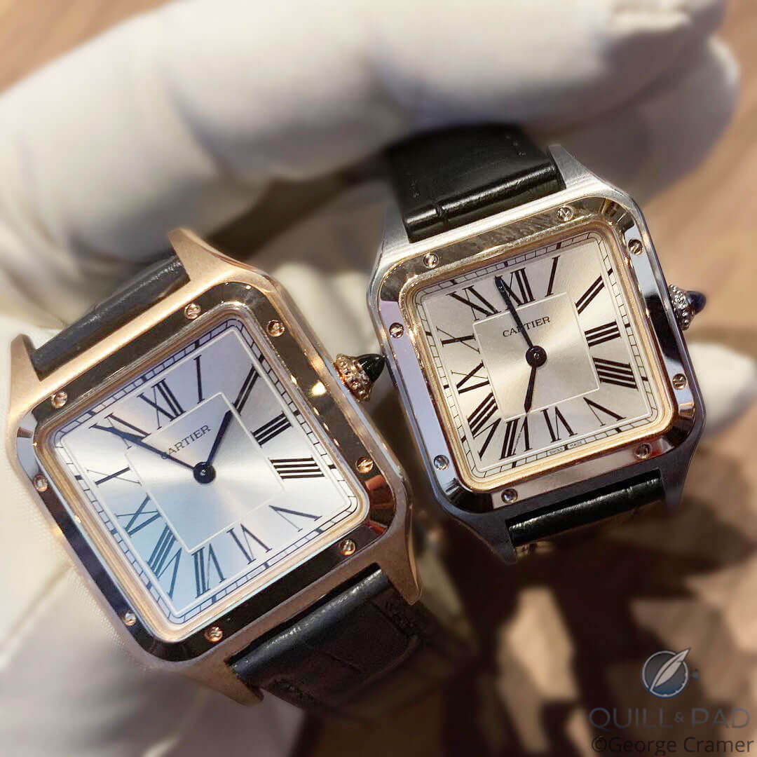 A pair of large Cartier Santos-Dumonts