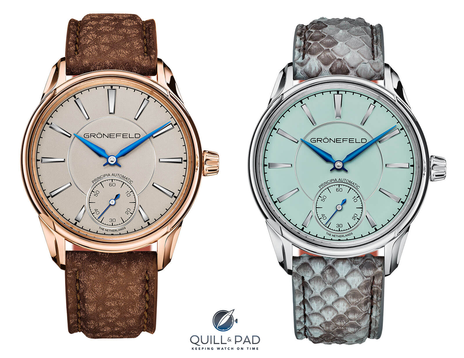 Grönefeld Principias in red gold and white gold