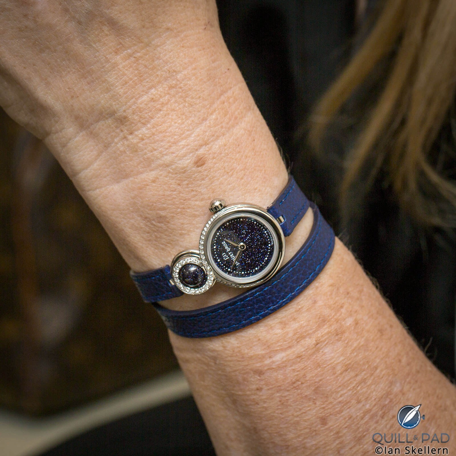 Jaquet Droz Lady 8 Petite Aventurine on the wrist 