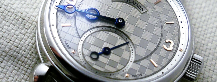 Voutilainen Vingt-8 with guilloche dial and 37.5mm case