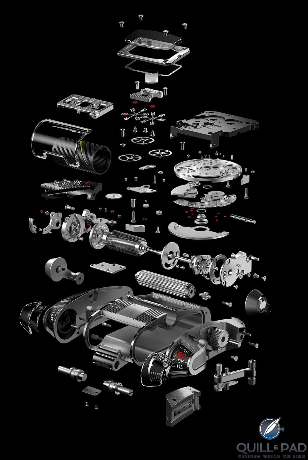 Exploded view of the Urwerk UR-111C