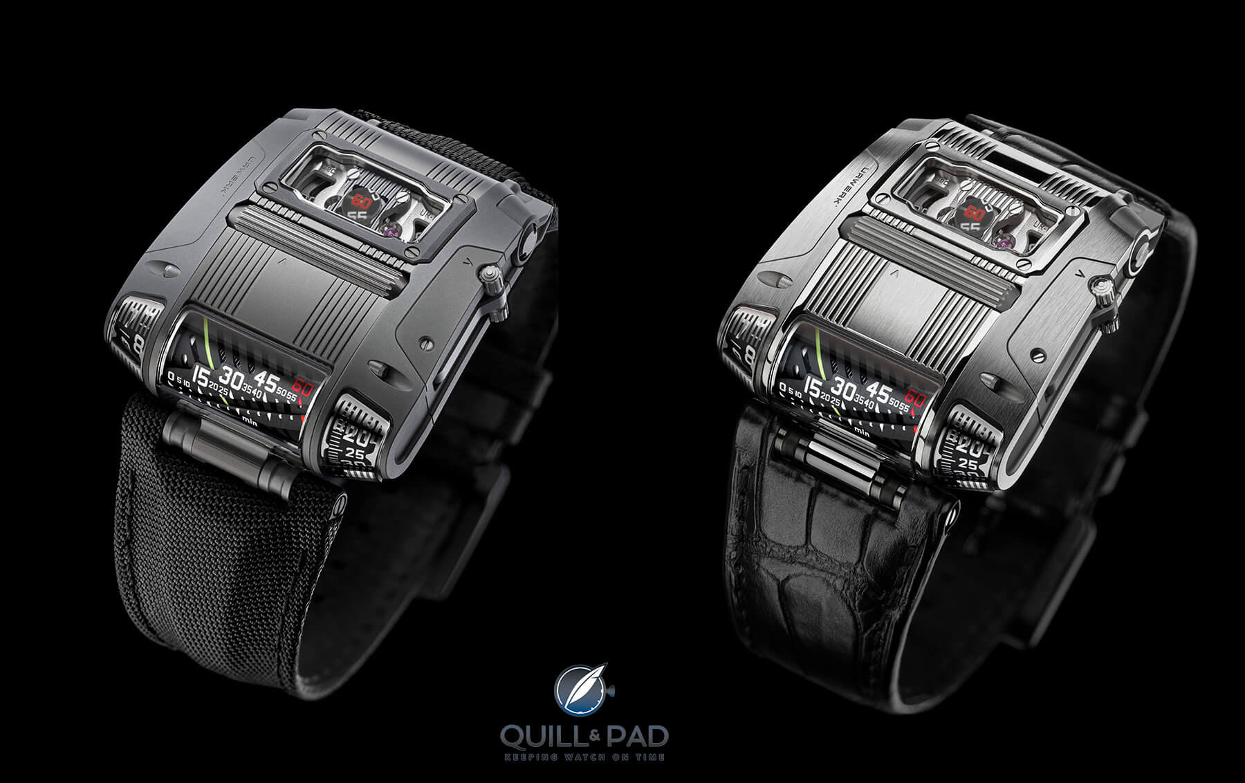 Urwerk UR-111C Gun Metal (left) and Iron