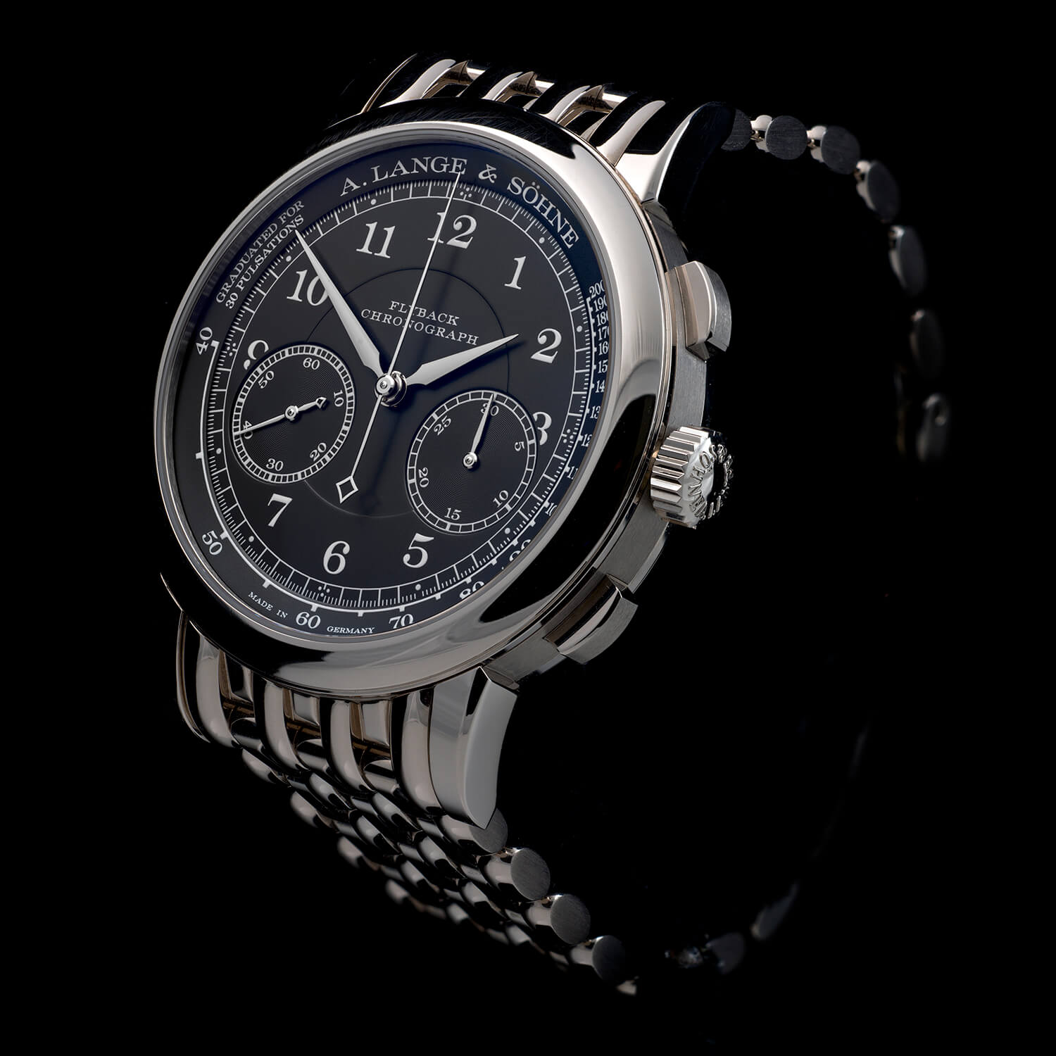 Black-dialed A. Lange & Söhne 1815 Chronograph in white gold
