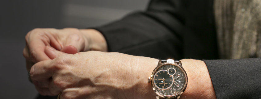 Armin Strom Pure Resonance Fire on the wrist
