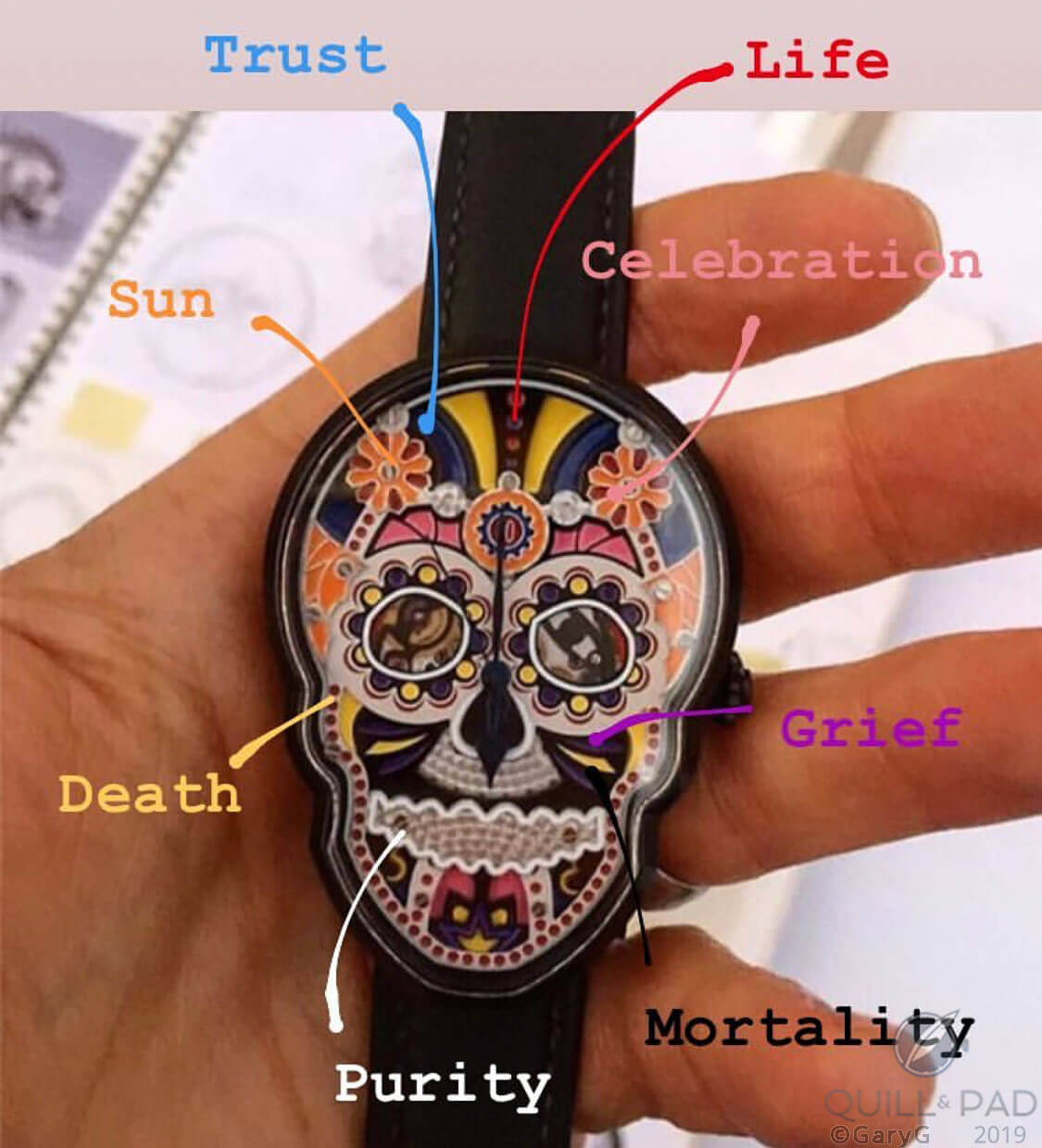 Colors of life and death, Fiona Krüger Celebration Skull (image courtesy Fiona Krüger)