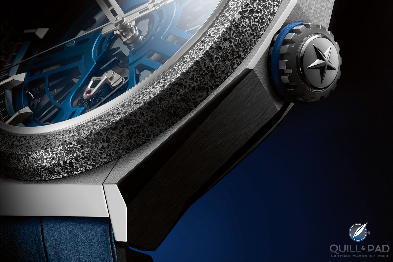 Case and bezel detail of the Zenith Defy Inventor