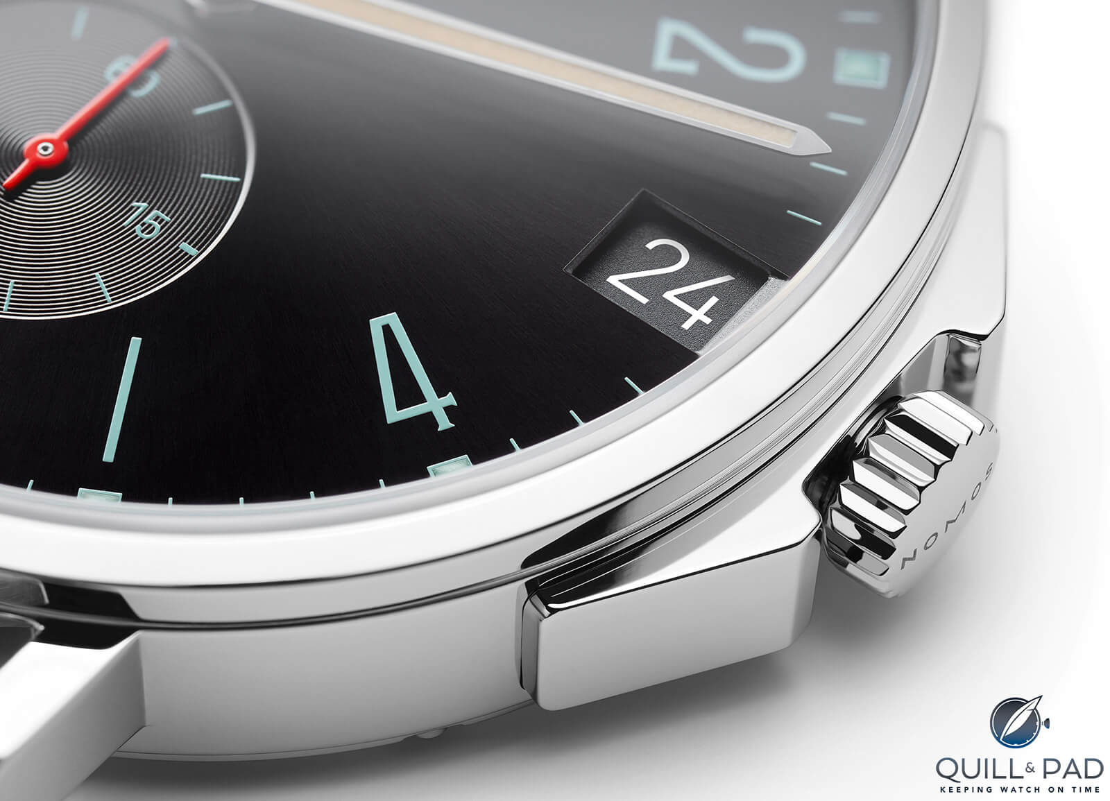 Nomos Glashütte Tangente Sport Neomatik 42 Date date and crown