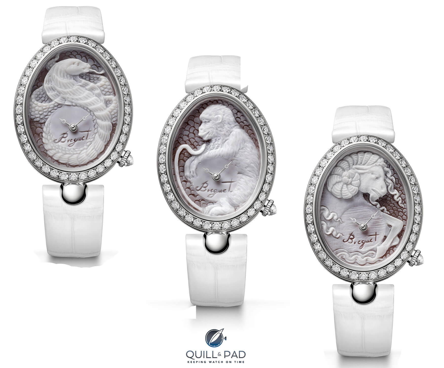 Breguet Reine de Naples Cammea L-R: Serpent, Monkey, Goat