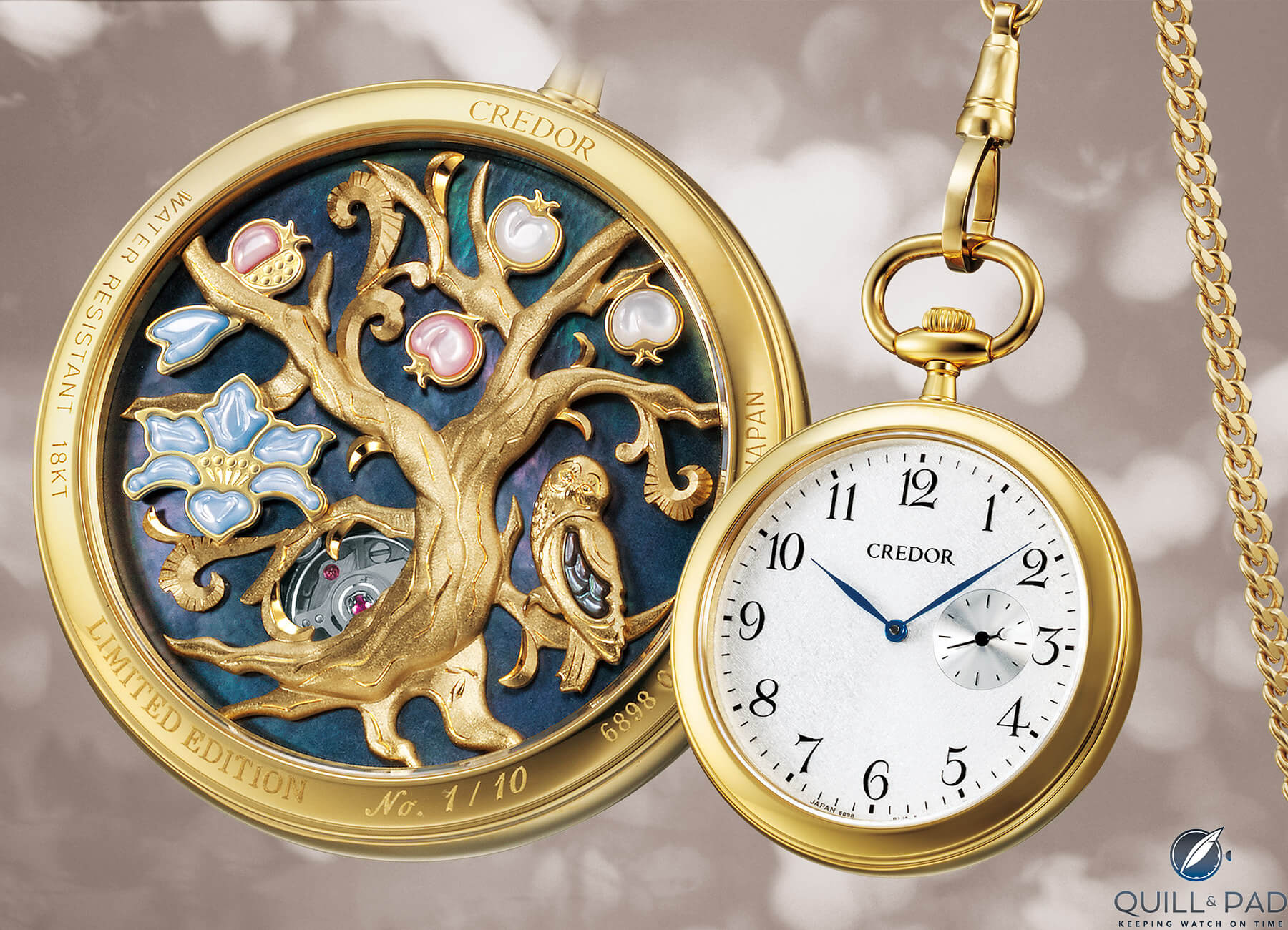 Seiko Credor Reference GXBE998 Pocket Watch dial and back