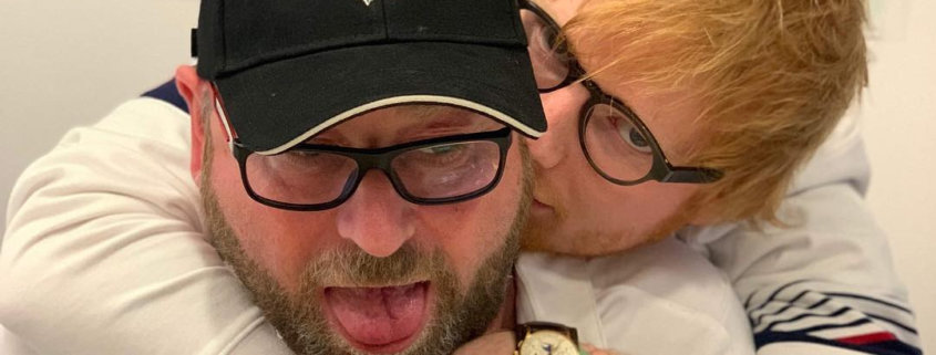 Kevin Myers (front) with Ed Sheeran wearing a vintage Patek Philippe