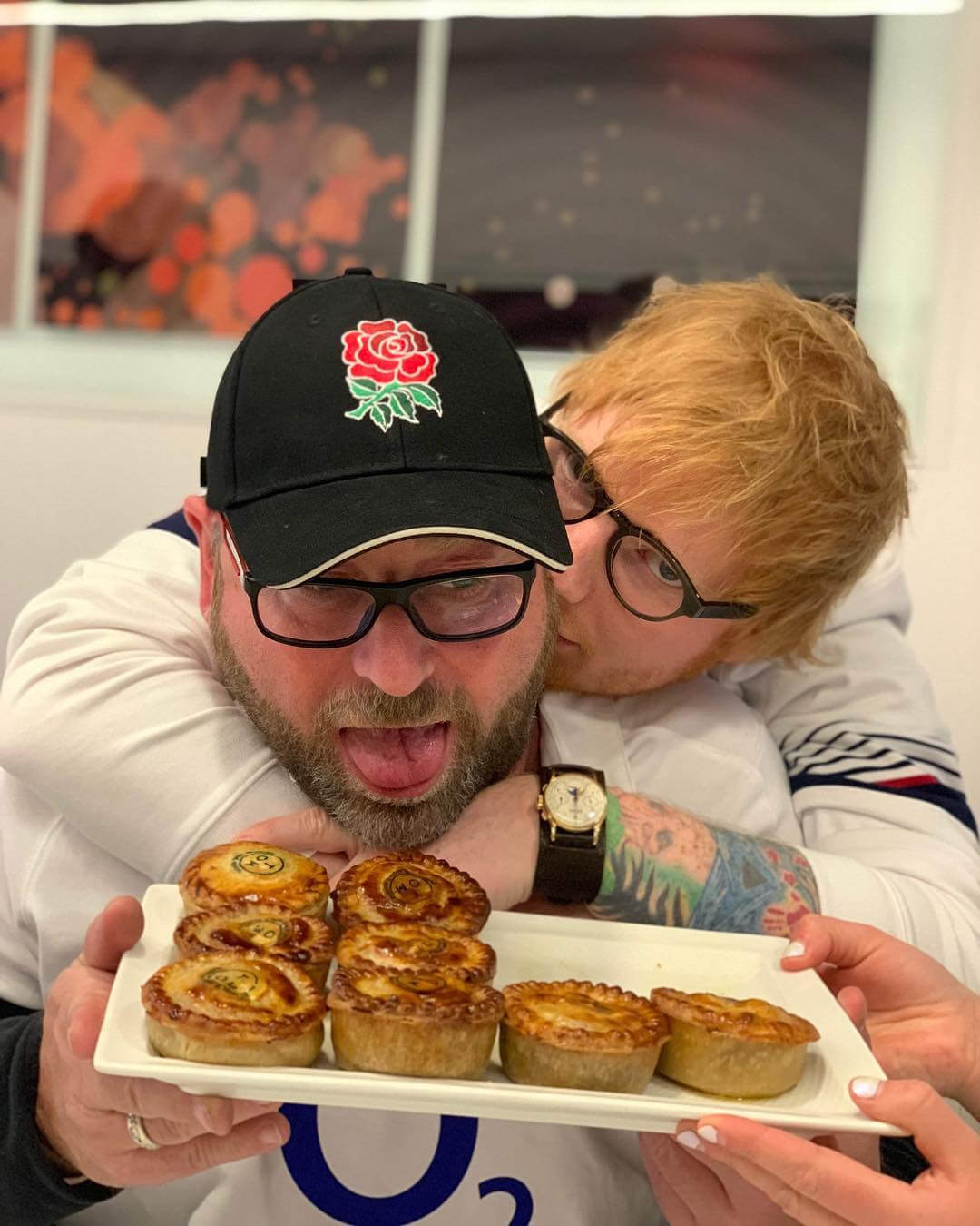 Kevin Myers (front) with Ed Sheeran wearing a vintage Patek Philippe